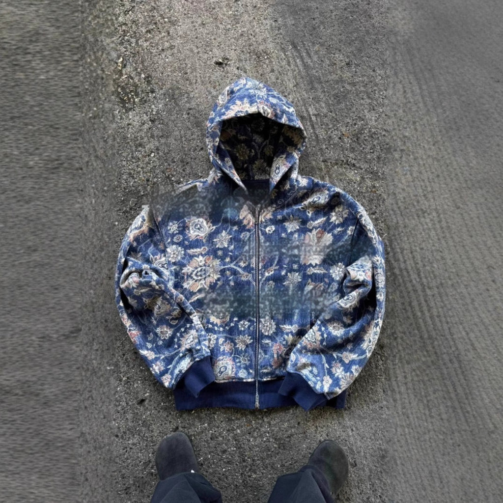 Hooded Loose Zip Hooded Coat - D&A