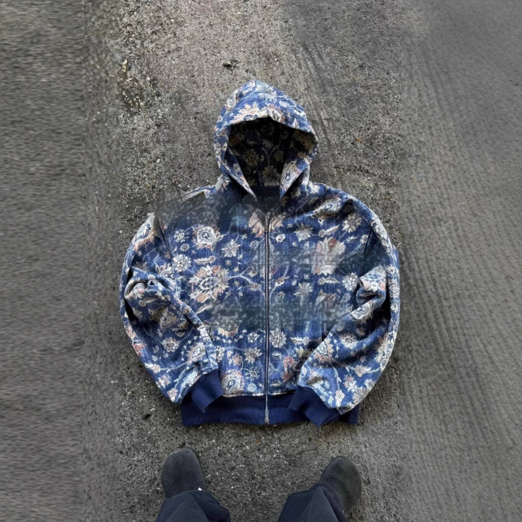Hooded Loose Zip Hooded Coat - D&A