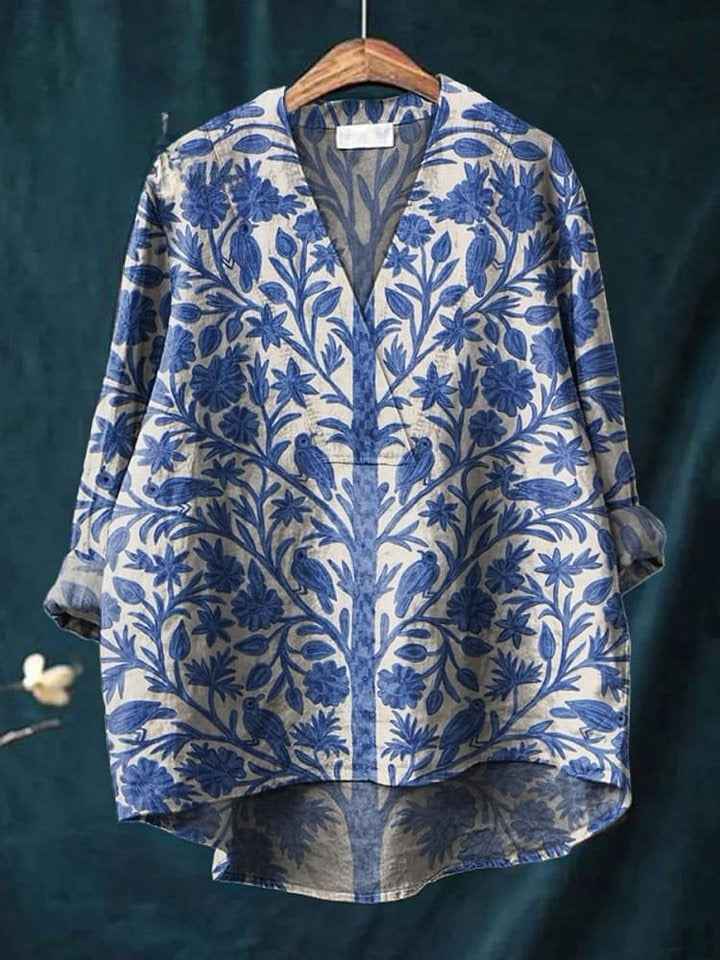 Fashion Digital Printing Large Wide V-neck Top