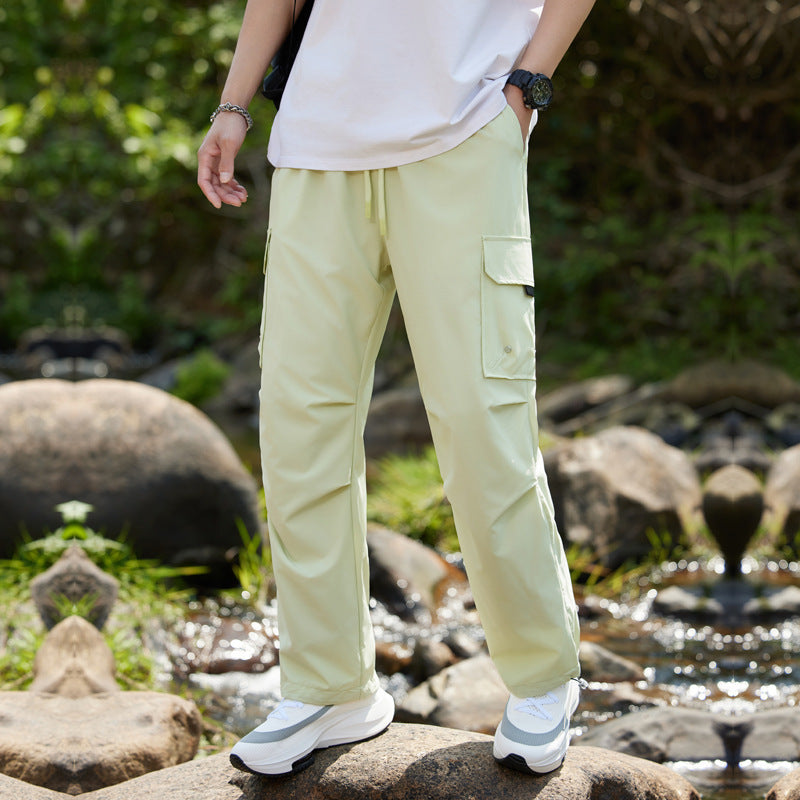 Rush Casual Pants Men's New Summer Quick-drying Men's Design Overalls Light Green - D&A