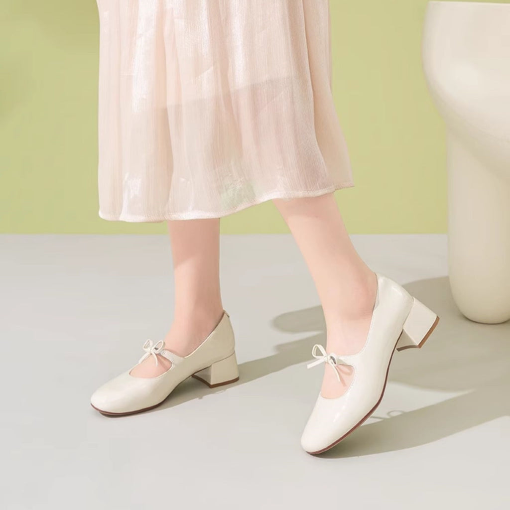 Comfortable Soft Soled Bow Mary Jane Shoes - D&A
