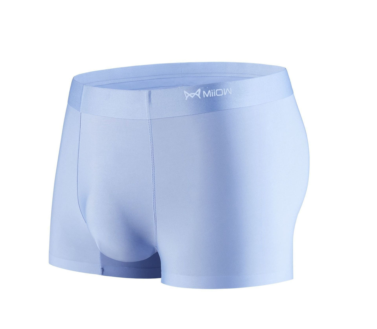 Ice Silk Seamless Men's Underwear Soft Breathable Comfortable Summer Boxer Shorts Light Gray Blue 1PCS - D&A