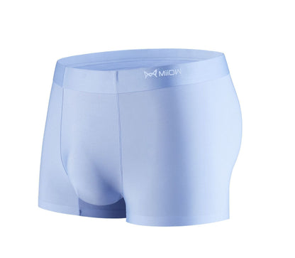 Ice Silk Seamless Men's Underwear Soft Breathable Comfortable Summer Boxer Shorts Light Gray Blue 1PCS - D&A