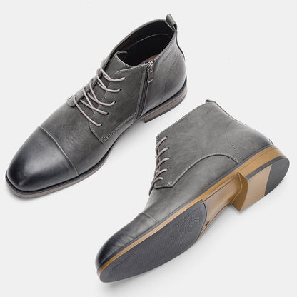 Plus Size Men's Chelsea Boots Inside Zipper Leather Boots KD894 - D&A
