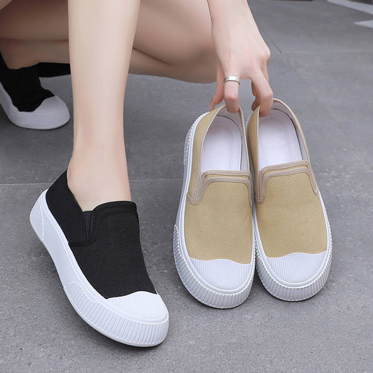 Women's Thick-soled Round Toe Soft Bottom Low-top Casual Shoes - D&A