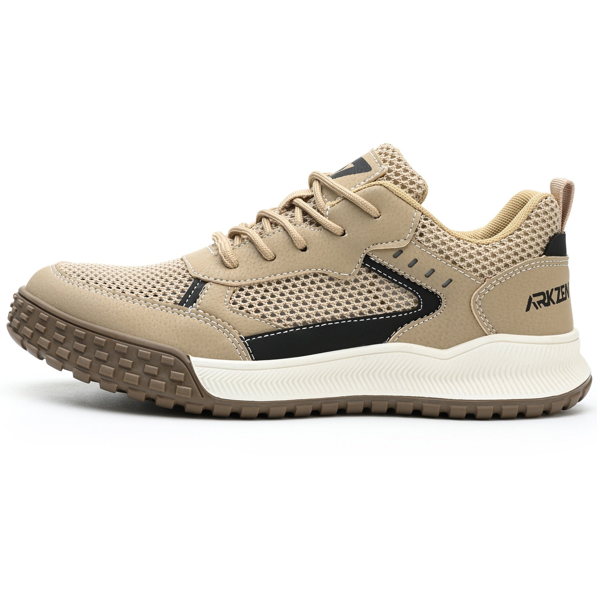 Breathable Lightweight Attack Shield And Anti-stab Leisure Safety Shoes FZ514 Beige - D&A