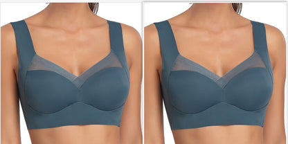 Plus Size Thin Bra Accessory Breast Push Up Bra Deep Blue Deep Blue - D&A