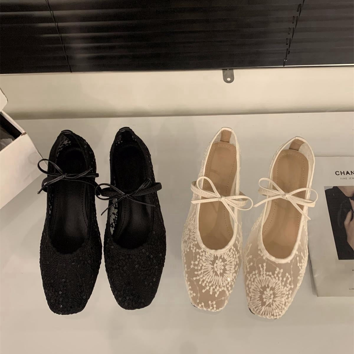 Spring Mesh Breathable Square Toe Mary Jane Pumps - D&A