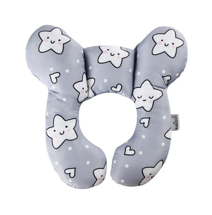 Infant Pillow Baby Bed U-Shaped Safety Seat Neck Guard Fixed Stereotyped Stroller Pillow Smiley star OPP - D&A