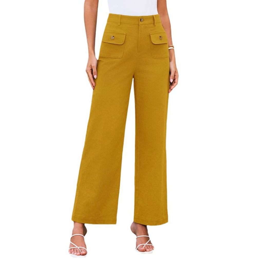 Women's High Waist Wide Leg Pants Stretch Casual Pants - D&A