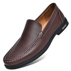 Breathable One Foot Leather Shoes With Leather Covers Brown Four Seasons - D&A