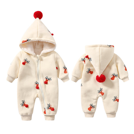 Khaki Padded Warm Baby Clothes Baby Ins Crawling Clothes - D&A