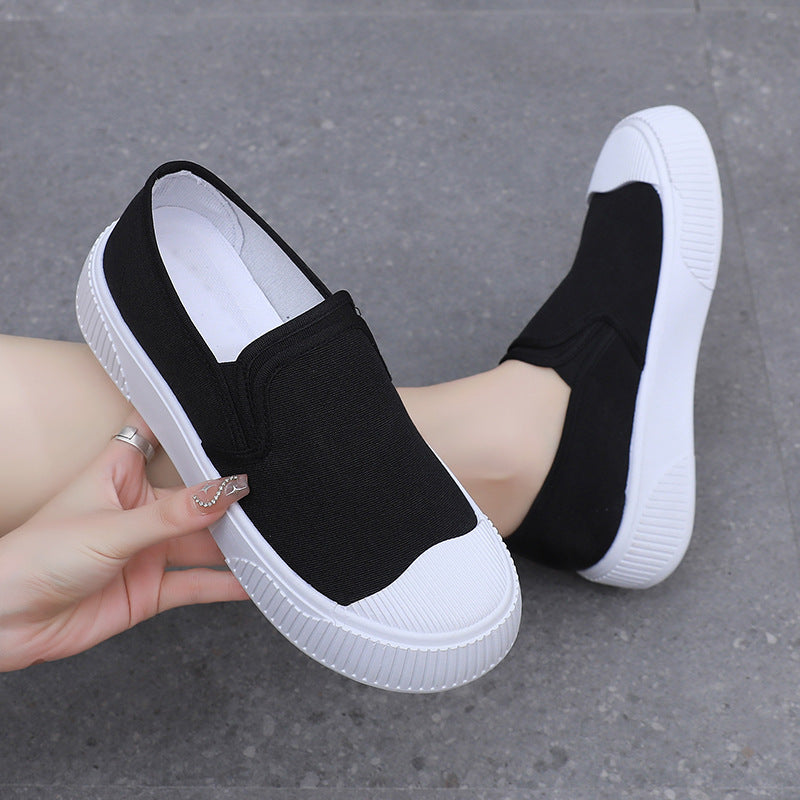 Women's Thick-soled Round Toe Soft Bottom Low-top Casual Shoes - D&A