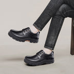 Casual Leather Shoes Men's Summer Breathable Non-stinky Feet Work Shoes - D&A