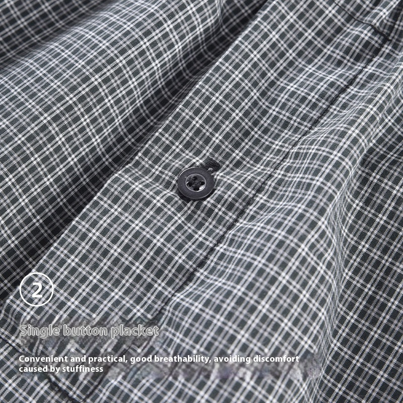 Men's Casual Loose Home Pants Plaid Shorts - D&A