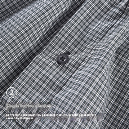 Men's Casual Loose Home Pants Plaid Shorts - D&A