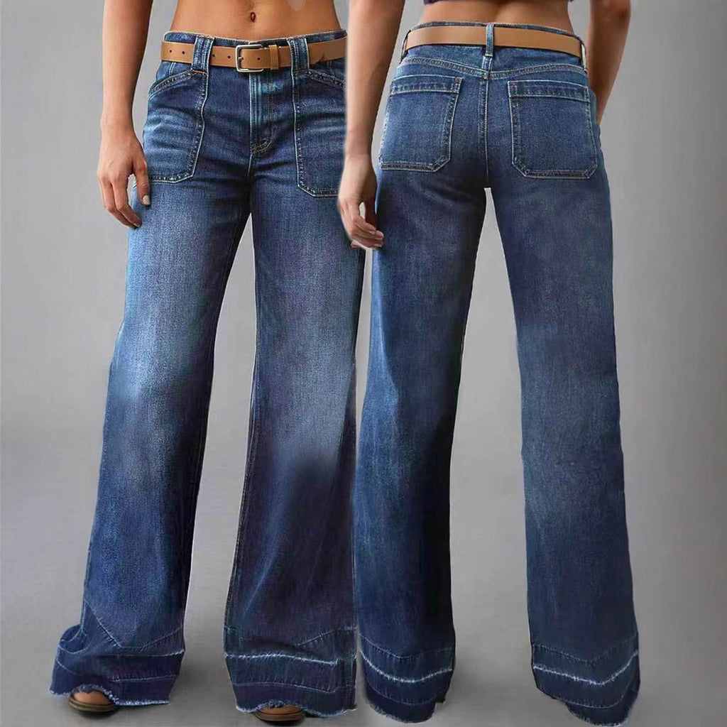Retro High Waist Straight Loose Slimming And All-matching Jeans - D&A