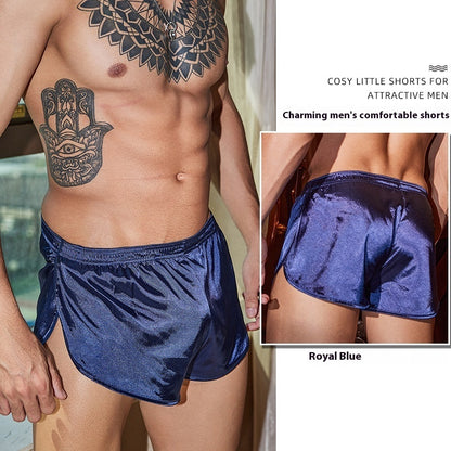 Men's Underwear Nude Feel Skin-friendly Not Tight Sexy Boxers Lightweight Breathable Smooth Sapphire Blue Free Size - D&A