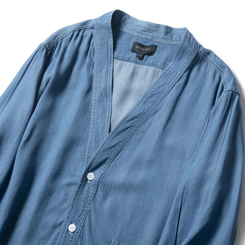 Men Three-quarter Sleeve Trendy Loose V-neck Casual Denim Coat - D&A