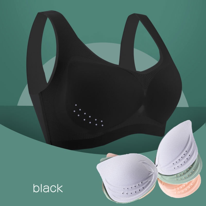Seamless Plus Size Bra Thin Underwear Women Push Up Bra Big Size Lce Silk Breathable Female Bra Black - D&A