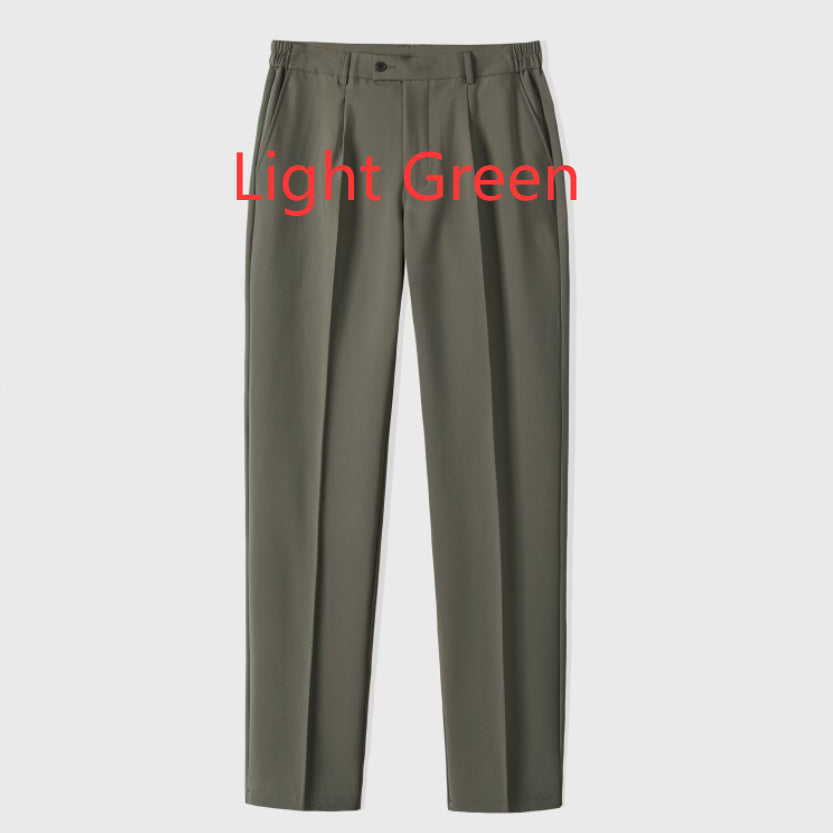 Business Anti-Wrinkle Non-ironing Suit Pants Men's Drape Light Green - D&A