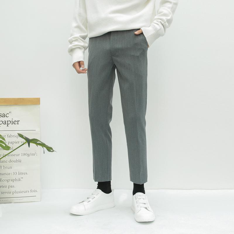Men's Slim Straight Loose All-match Trendy Pants Gray - D&A