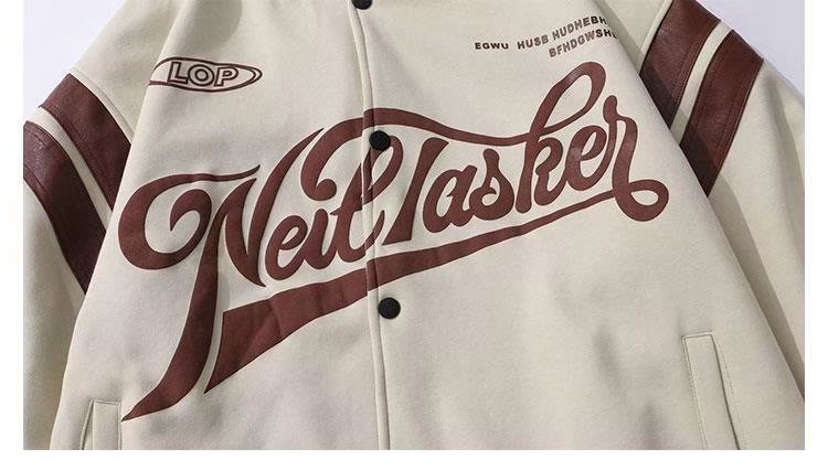 Baseball Uniform Jacket Loose Letters Men And Women Couple Jackets - D&A