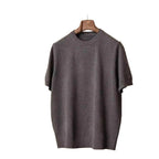 Round Neck Short Sleeve Knitted T-shirt - D&A
