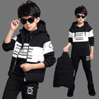 Boys Clothes Sport Suit Casual Boys Clothing 3ps Sets Black - D&A