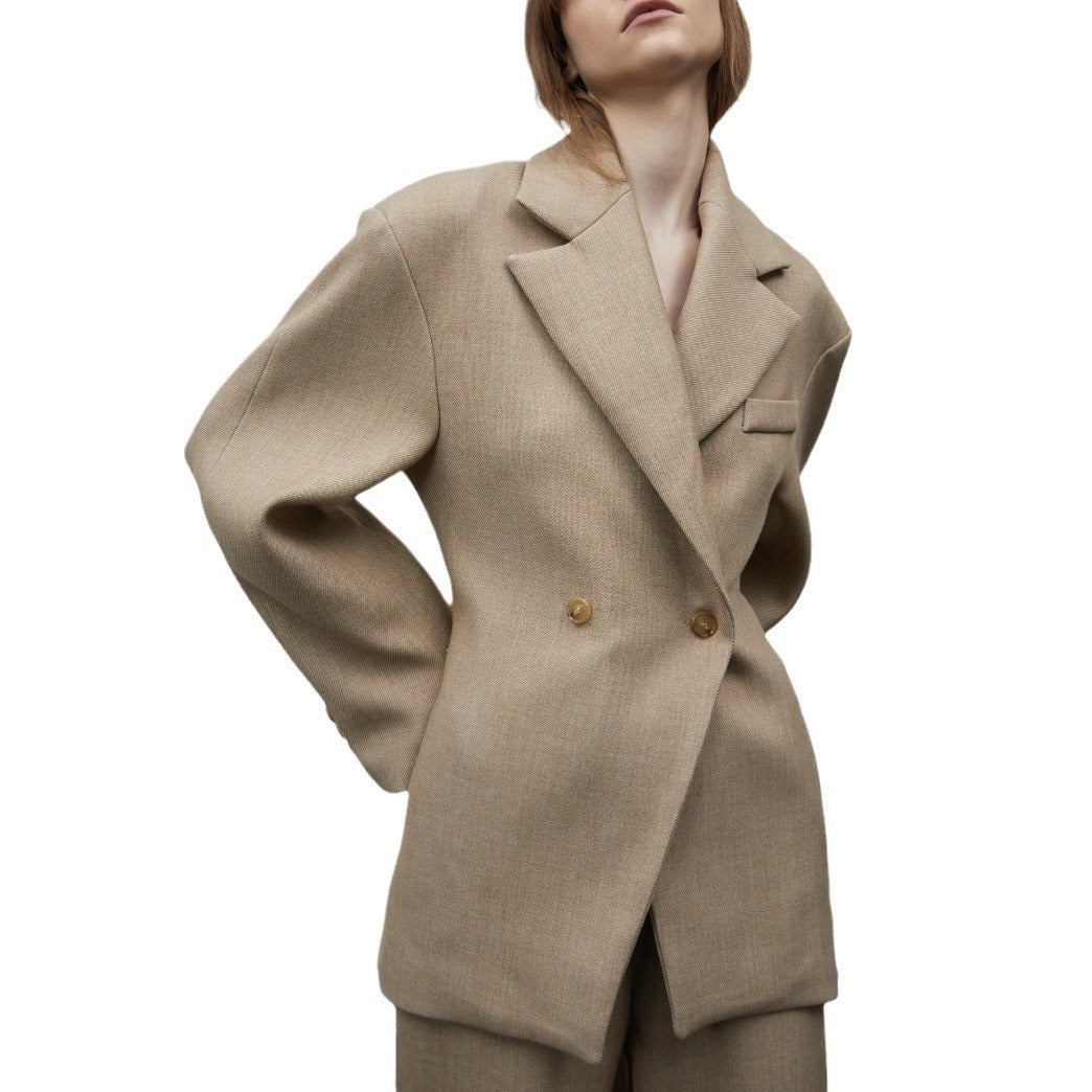 Autumn And Winter Women's Suit Advanced Static Luxury Elegant Lapel Baggy Coat - D&A