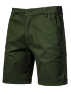 Outdoor Casual Straight-leg Slim Cropped Pants Plus Size Pure Color Cotton Camping Shorts Army Green - D&A