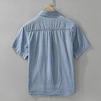 8269 Japanese-style Retro Denim Short Sleeve Shirt - D&A