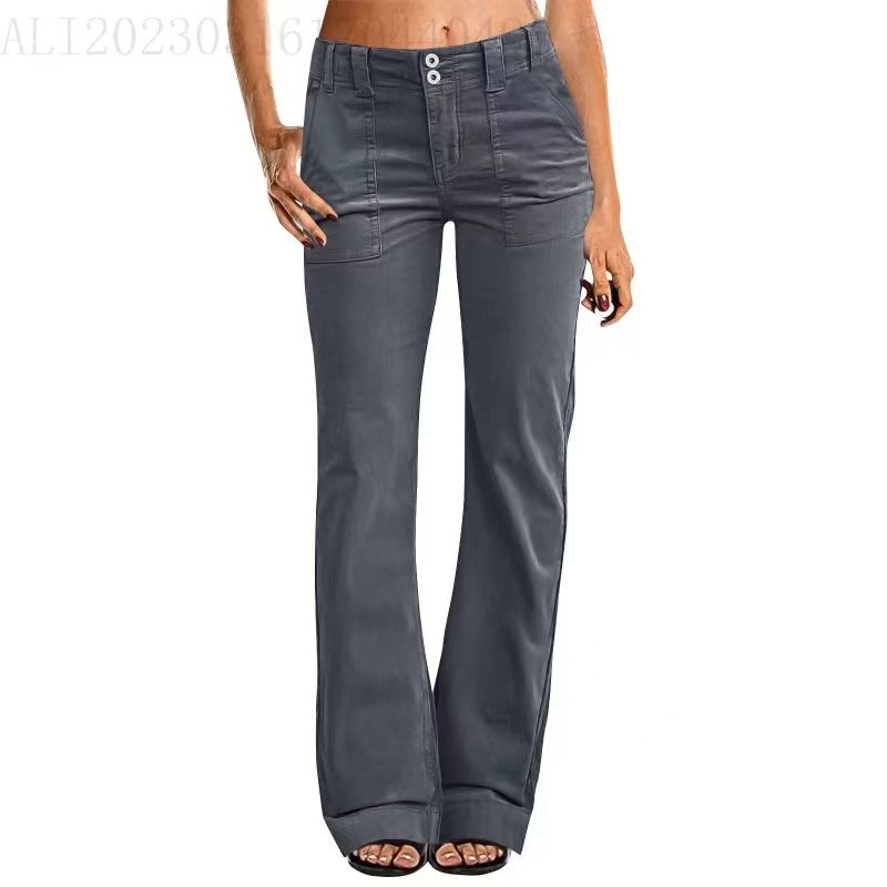 Lightweight Sports Pants Zipper Pocket Exercise Workout Pants Dark Gray - D&A