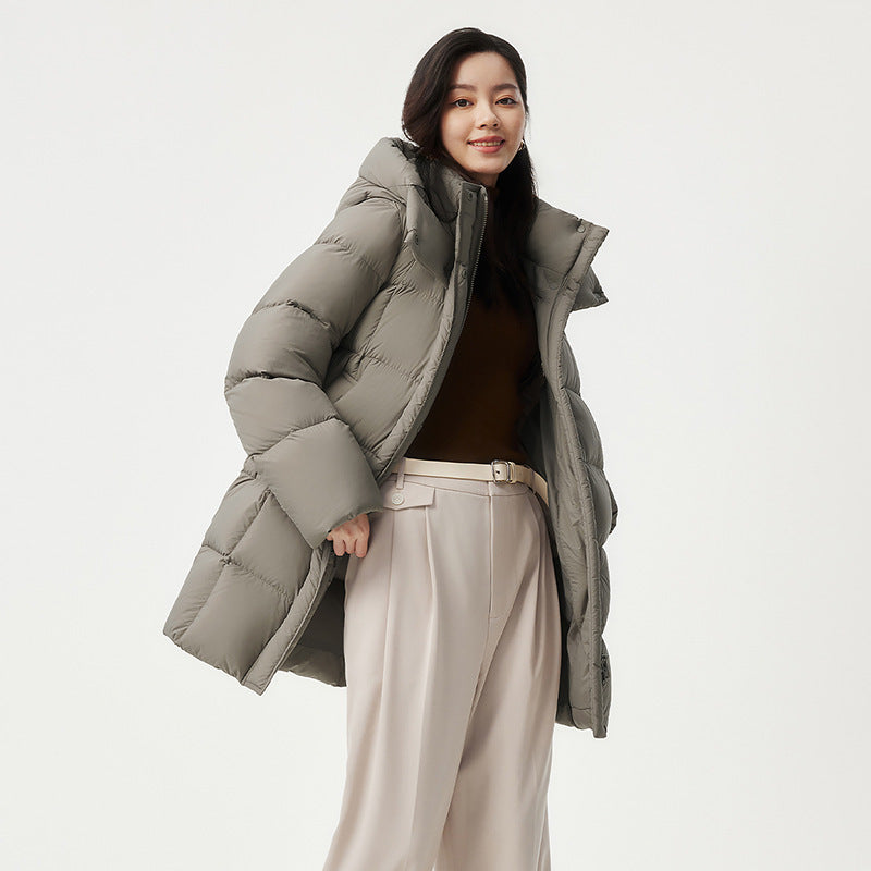 Detachable Hat Mother's Warm All-matching Coat - D&A