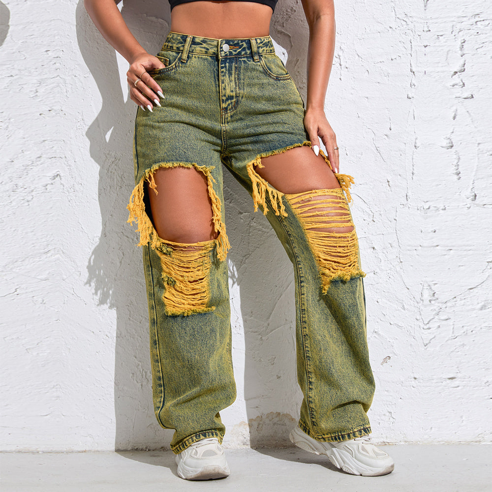 Shascullfites Baggy Jeans Women New American Loose Wide-leg Pants Old Straight Leg Trousers - D&A