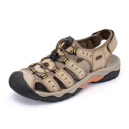 Summer Closed Toe Sandals Men's Leisure Outdoor Khaki - D&A