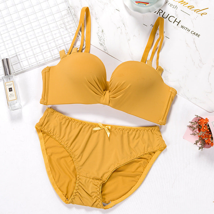Gathered bra set Yellow - D&A