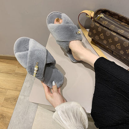 New Cross Cotton Slippers Home Casual Floor Slippers - D&A