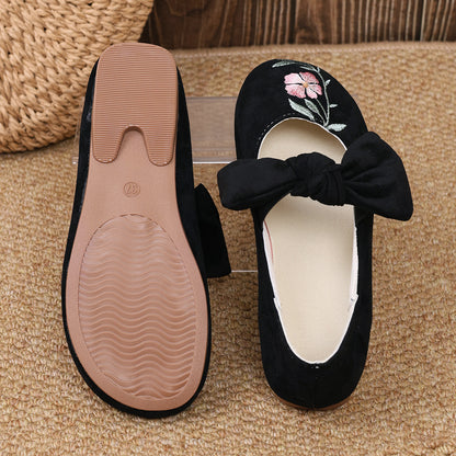 Fashion Personalized Women's Bow Flat Work Shoes - D&A