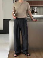 Army Green Linen Leisure Trousers Men's Japanese - D&A