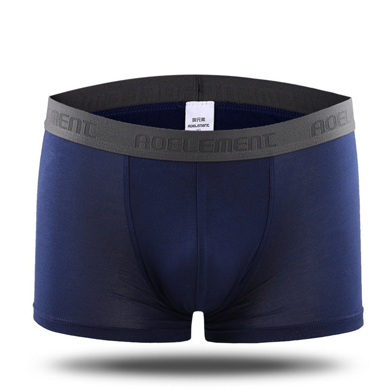 Men's Underwear Mid-waist Boxers Sweat-absorbent Breathable Sapphire Blue - D&A