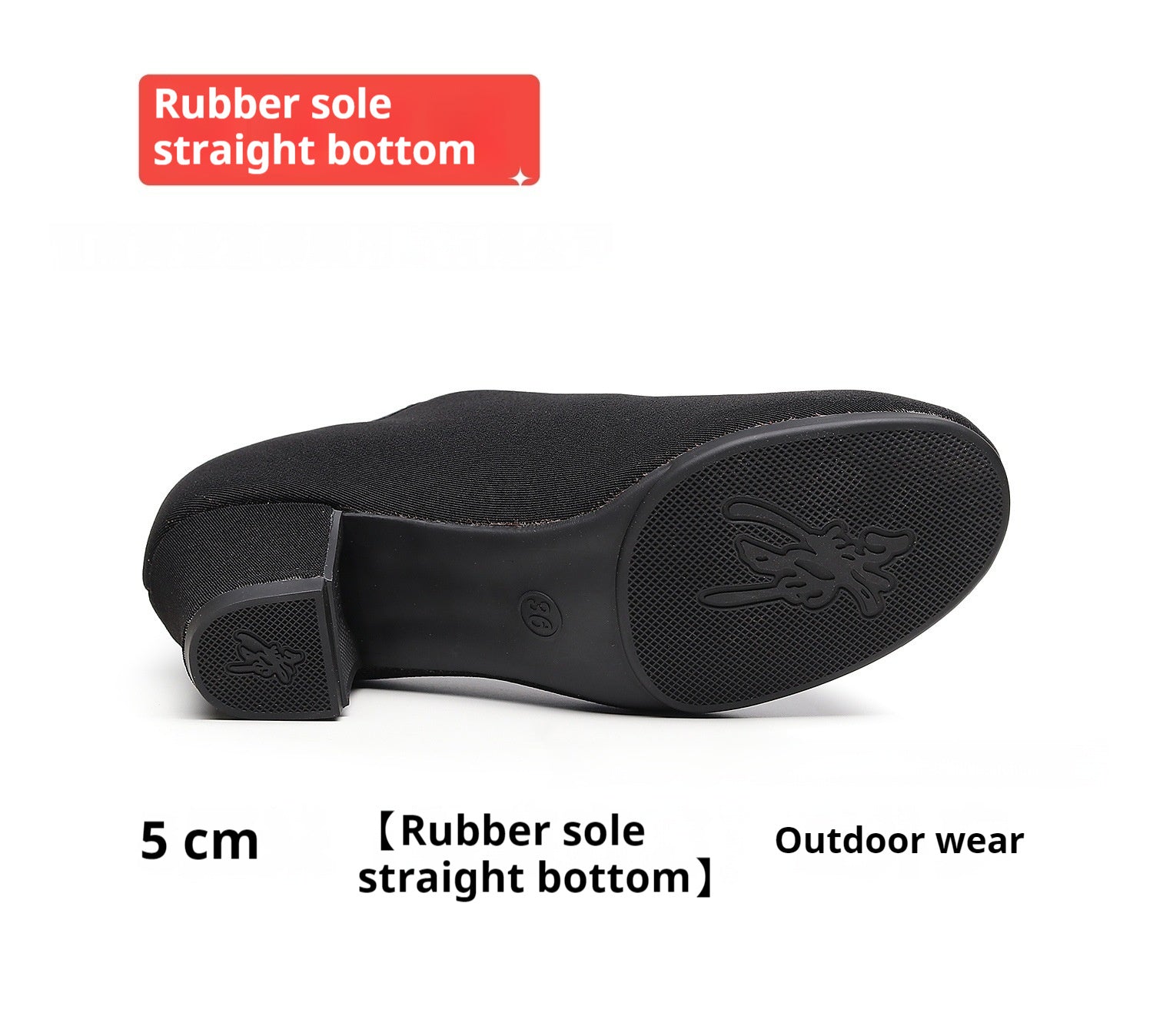 Oxford Cloth Dancing Shoes Ethnic Dance Middle Heel Men's Professional Ballroom Dancing Shoes Black 5CM Outdoor B - D&A