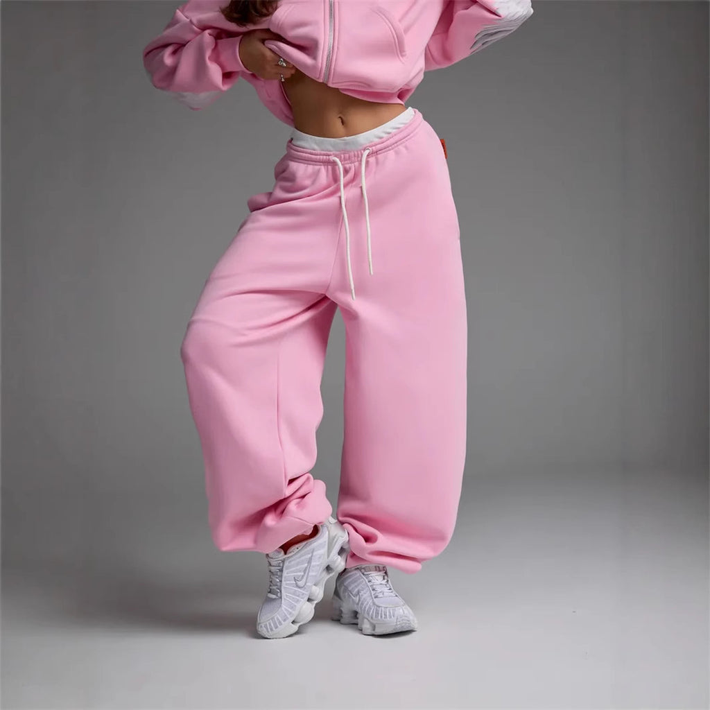 Casual Straight-leg Wide Leg Sweatpants - D&A