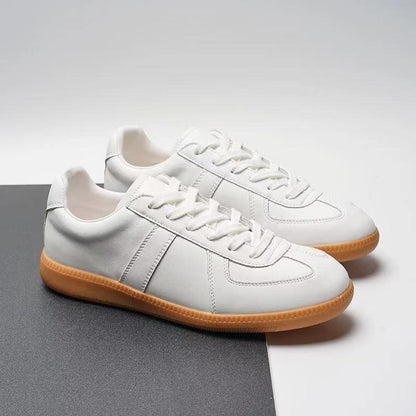 Genuine Leather Versatile Sports Casual Breathable White Shoes White - D&A