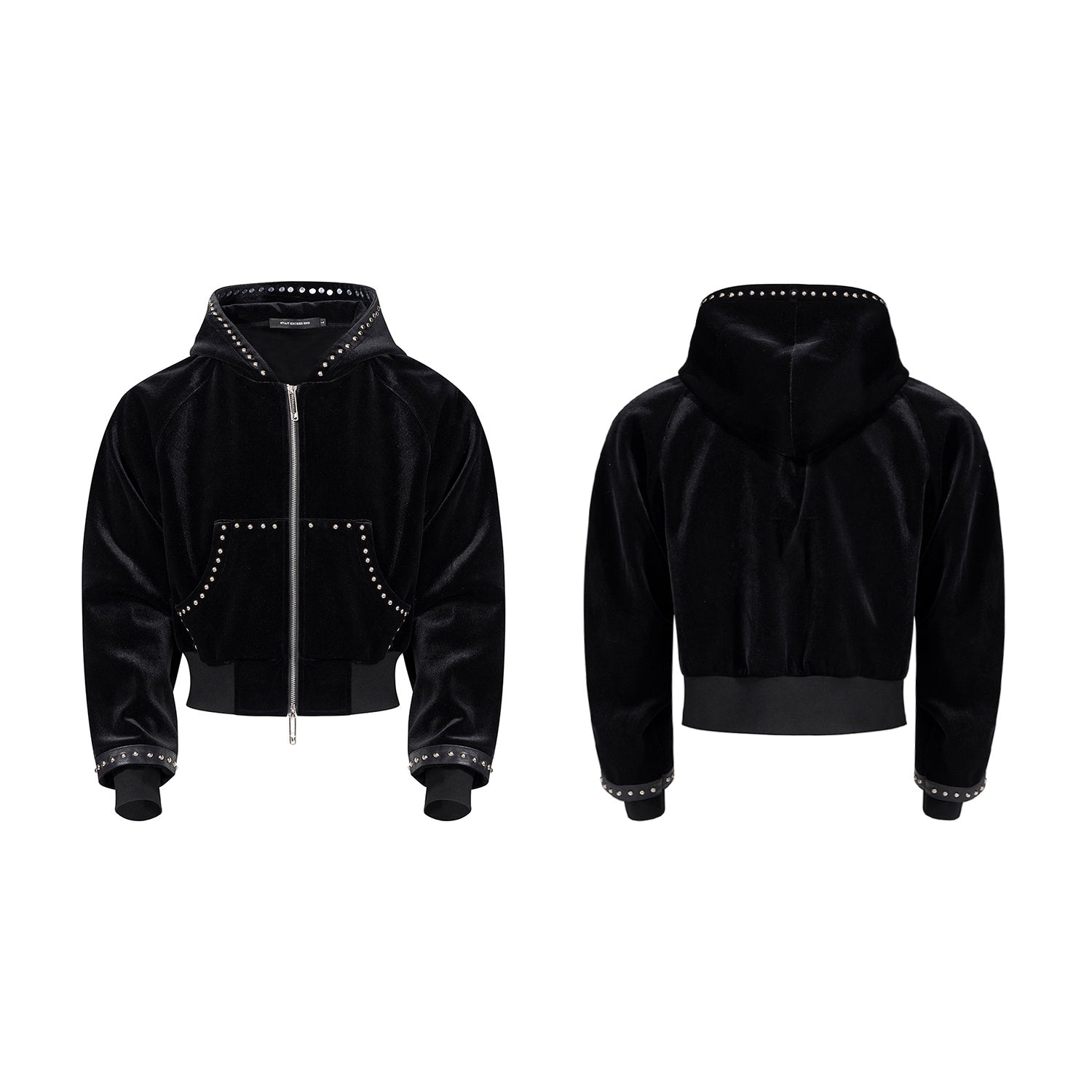Gold Velvet Short Type Hooded Jacket - D&A