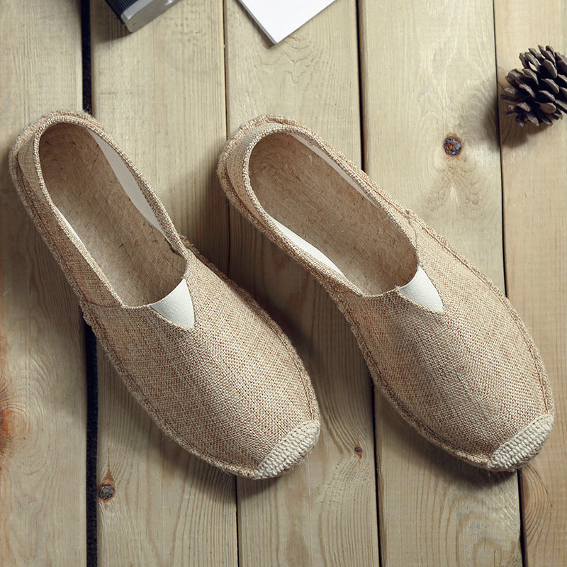 Retro Low-top Ramie Sole Shoes Sweat-absorbent Breathable Lazy Cloth Shoes - D&A