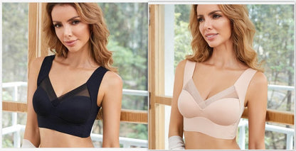 Plus Size Thin Bra Accessory Breast Push Up Bra Black beige - D&A