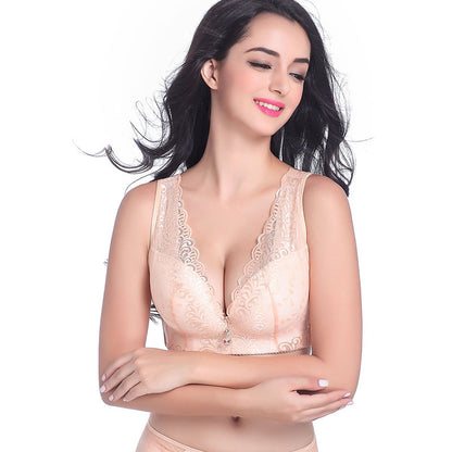 Oversized Bra Centerless Underwire Bra Wide Strap Adjuster Thin Large Cup Bra Skin - D&A