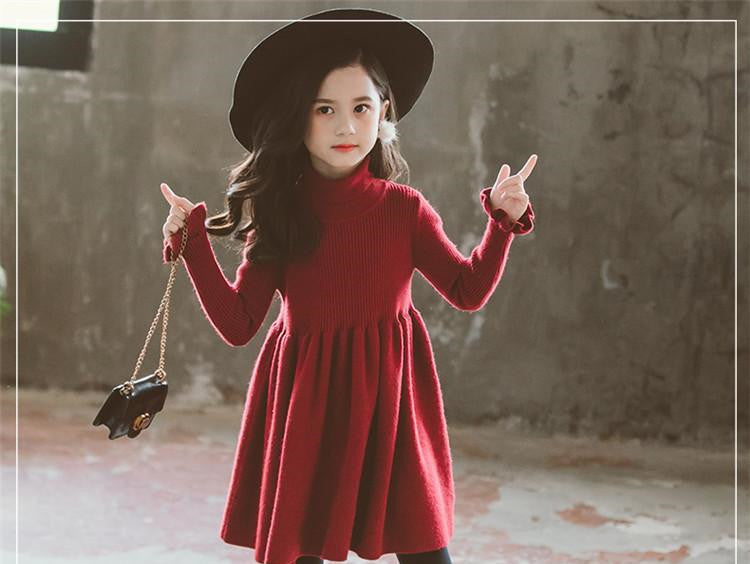 Girls' dresses in big kids knitting - D&A