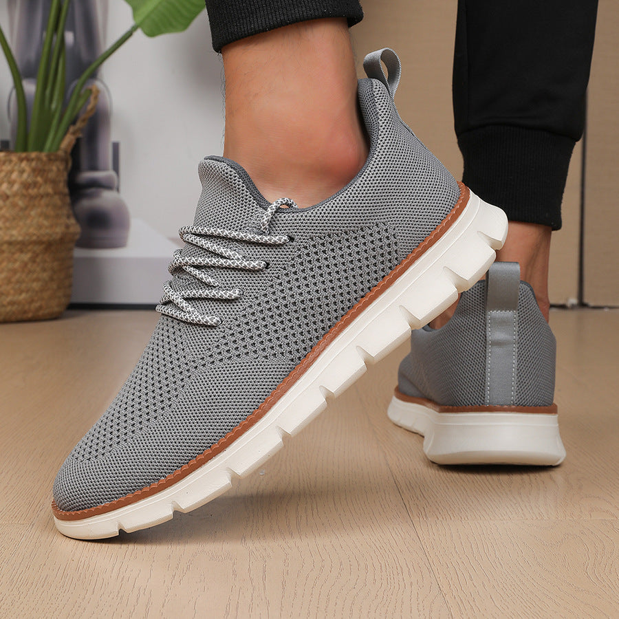 Men's Fashionable Flying Woven Surface Breathable Sneaker - D&A